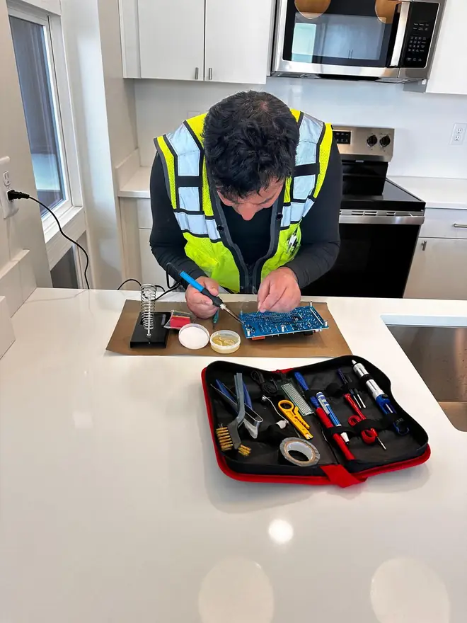 Mountain Star technician repairing a control board